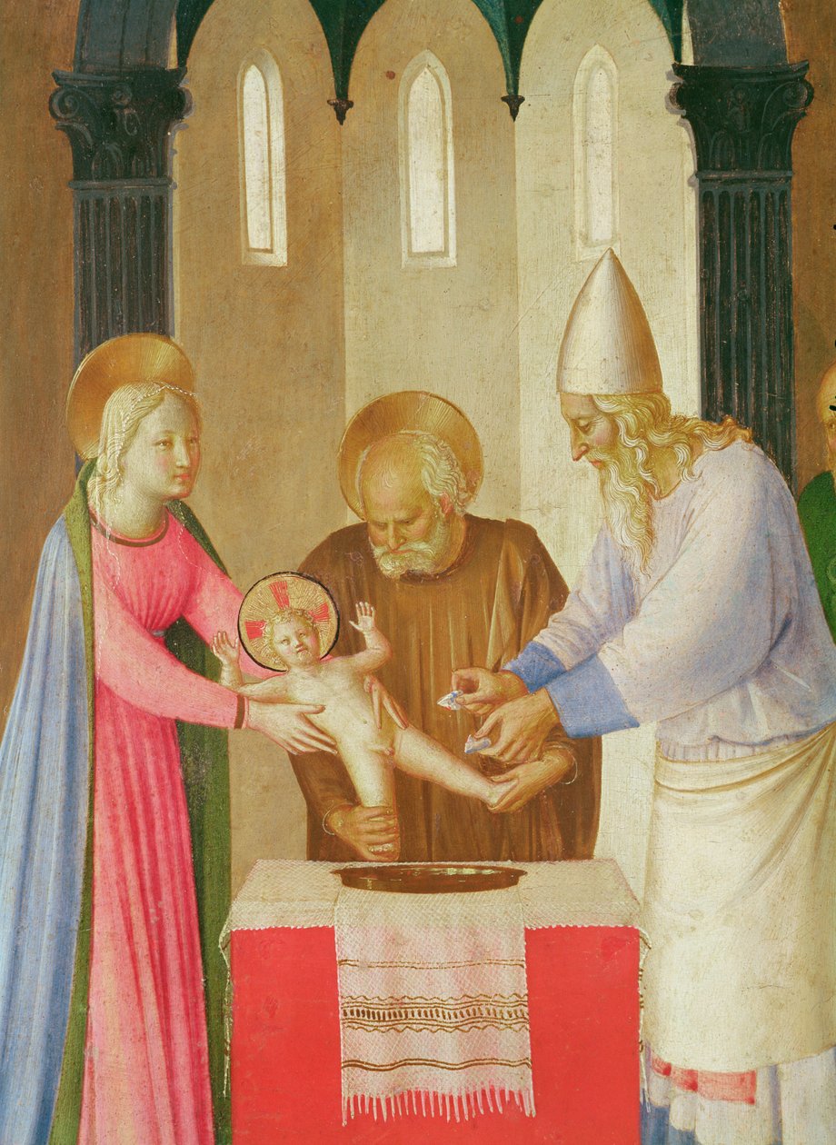Scener fra Kristi liv, 1. panel, Omskæringen (detalje), ca. 1451-53 (tempera på træ) af Fra Angelico