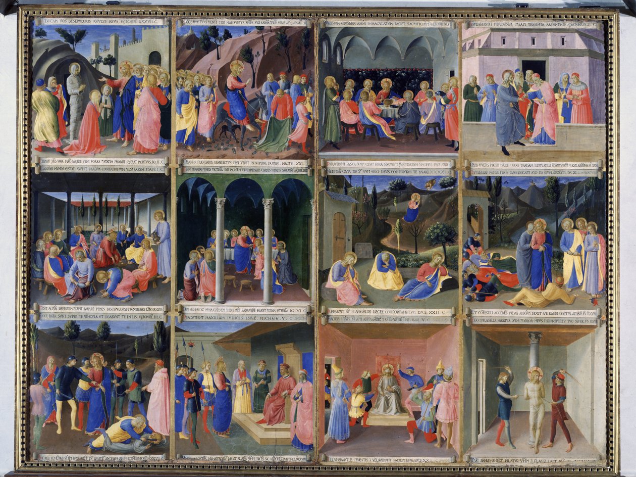Scener fra Kristi liv, panel tre fra Silver Treasury of Santissima Annunziata, ca. 1450-53 (tempera på panel) af Fra Angelico