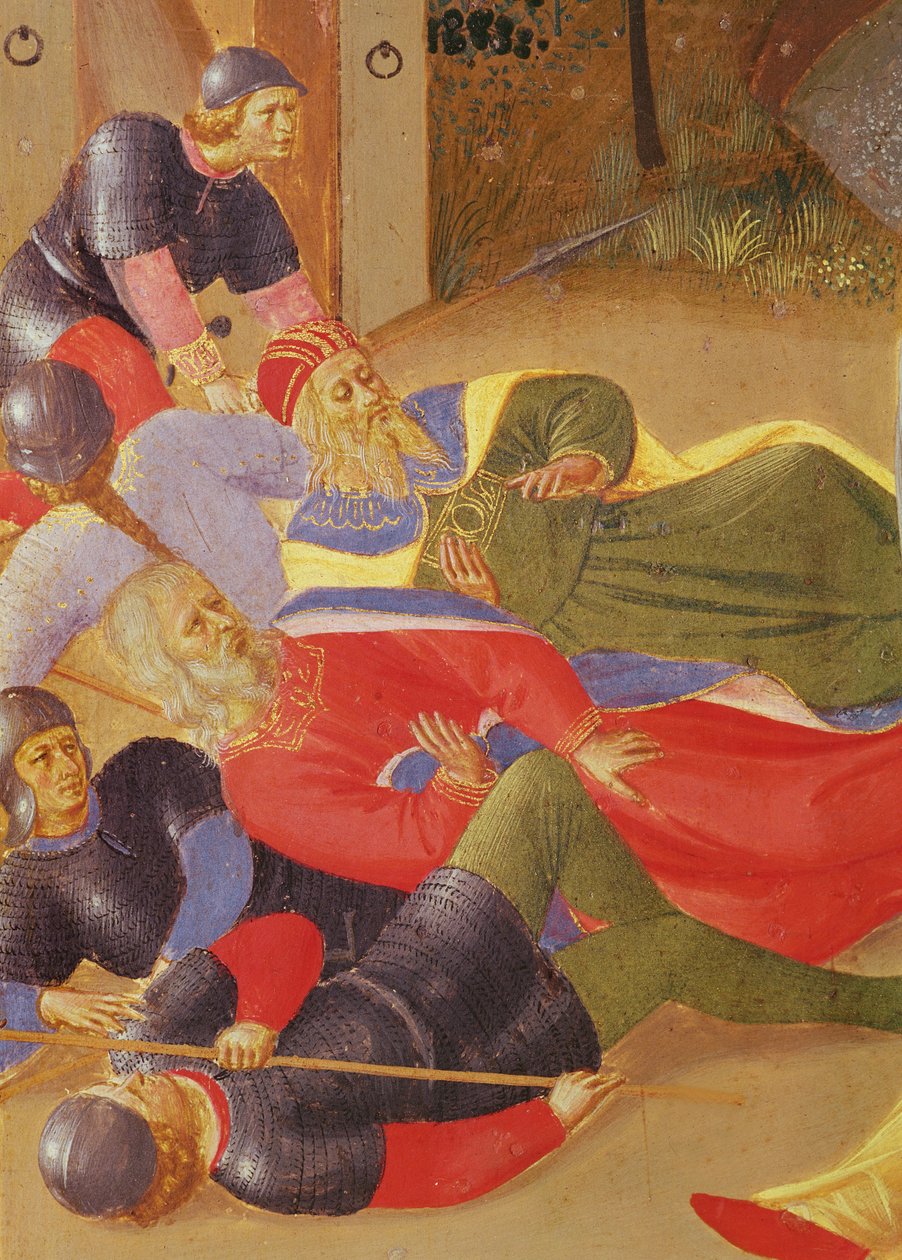 Scener af Kristi liv, 2. panel, der viser Judas forræderi detalje af figurer væltet, 1450-3 tempera på træ af Fra Angelico