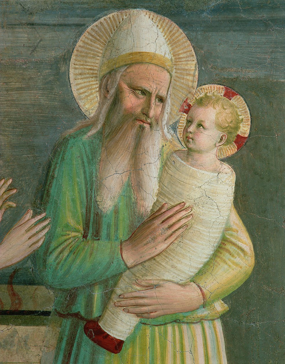 Simeon med Kristusbarnet, detalje fra Præsentationen i templet, 1442 (se 76098) af Fra Angelico