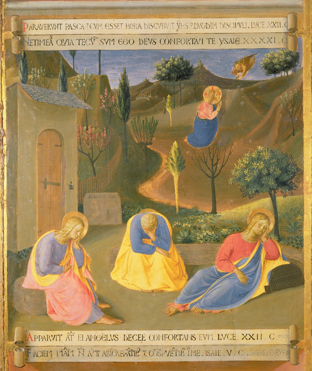 The Agony in the Garden, detalje fra panel tre i Santissima Annunziatas sølvskattekammer, ca. 1450-53 (tempera på panel) af Fra Angelico