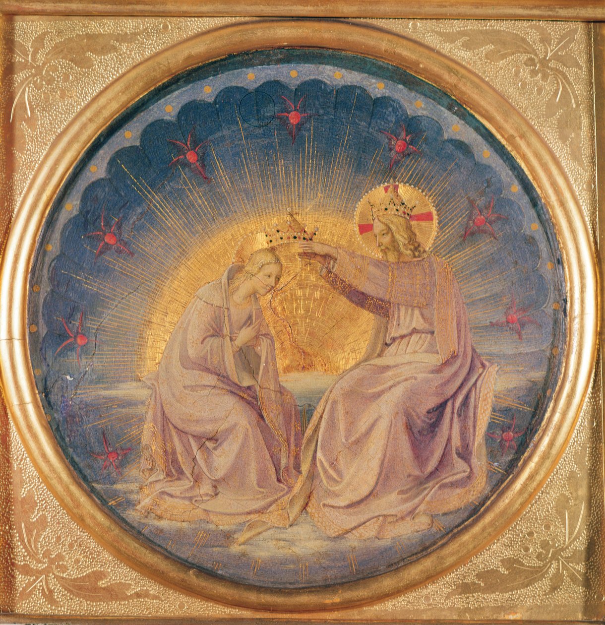 Jomfruens kroning (tondo), ca. 1395 (olie på træ) af Fra Angelico