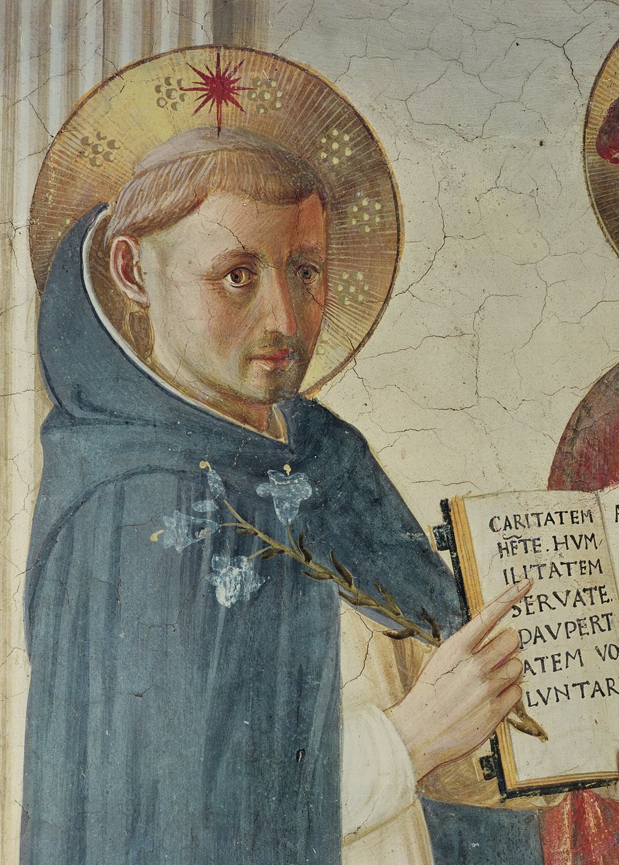 Madonna delle Ombre, detalje af St. Dominic, 1450 af Fra Angelico