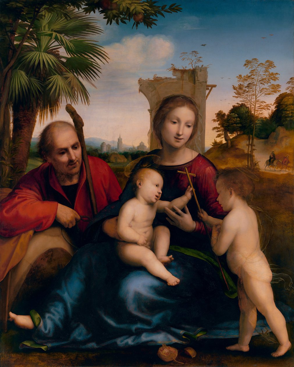 Resten på flyvningen til Egypten med Johannes Døberen (ca. 1509) af Fra Bartolomeo