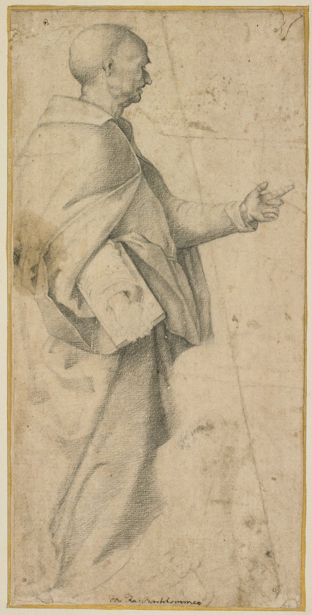 Stående mandlig helgen af Fra Bartolommeo