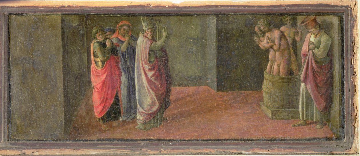 St. Nicholas genopliver tre myrdede unge, (i Martelli-kapellet) (panel) af Fra Filippo Lippi