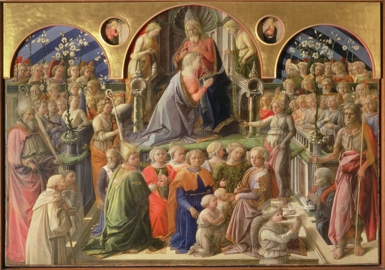 The Coronation of the Virgin, 1441-7 (tempera på panel) af Fra Filippo Lippi