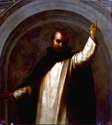 Portræt af Saint Vincenzo Ferrari (olie på panel) af Fra Bartolomeo