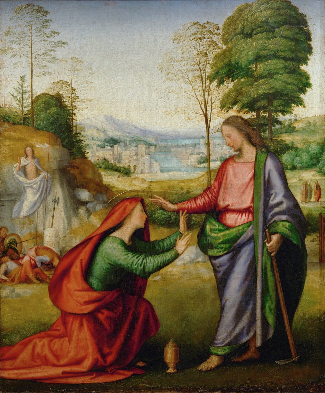 Noli me tangere - Den hellige Maria Magdalena møder Kristus efter hans opstandelse ... af Fra (1472 1517) Bartolomeo