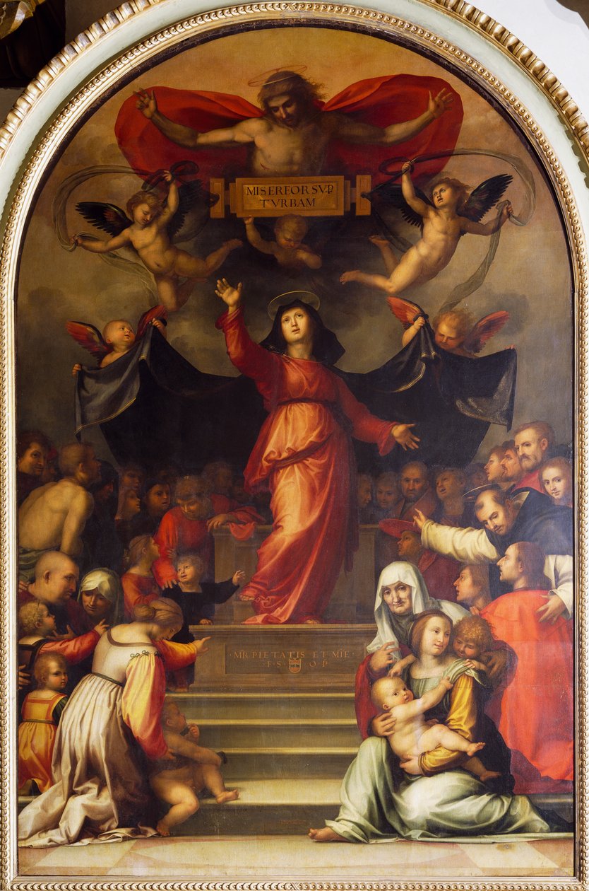 Vor Frue af Barmhjertighed, af Bartolomeo della Porta, kendt som Fra Bartolomeo (1472-1517), maleri. af Fra (1472 1517) Bartolomeo