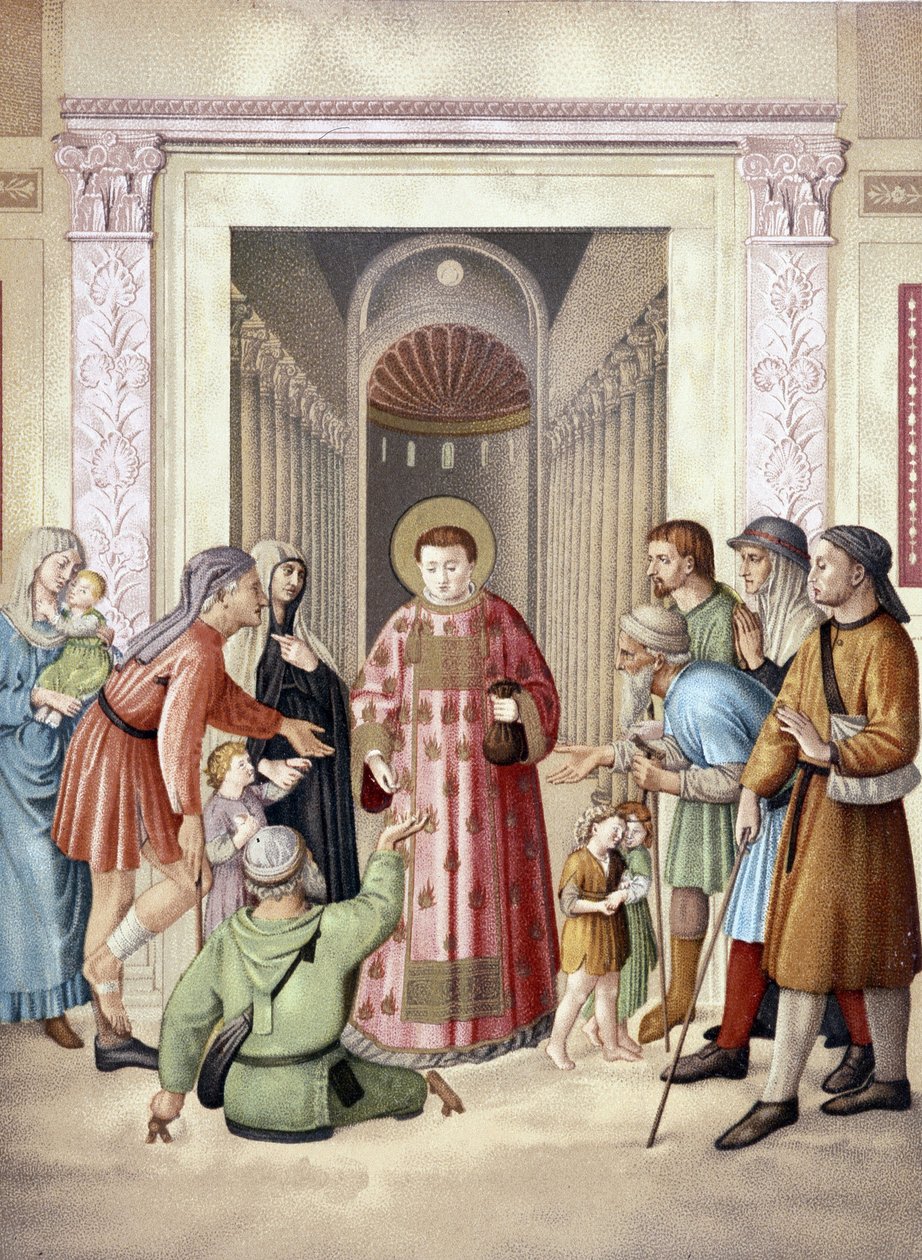 Saint Laurent laver alumone, efter Fra Angelico (Vatikanet), Frankrig 19. af Fra (after) Angelico