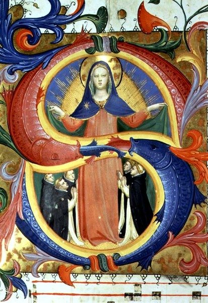 Ms 558 f.156v Historikert initial 