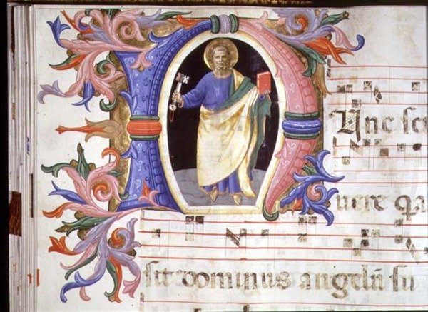 Ms 558 f.60v Historikeret initial 