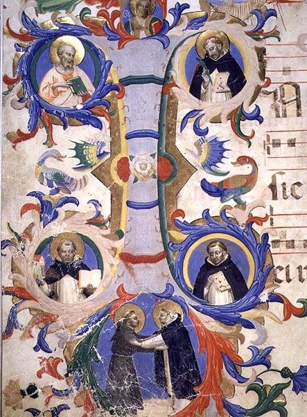 Ms 558 f.67v Historikeret initial 