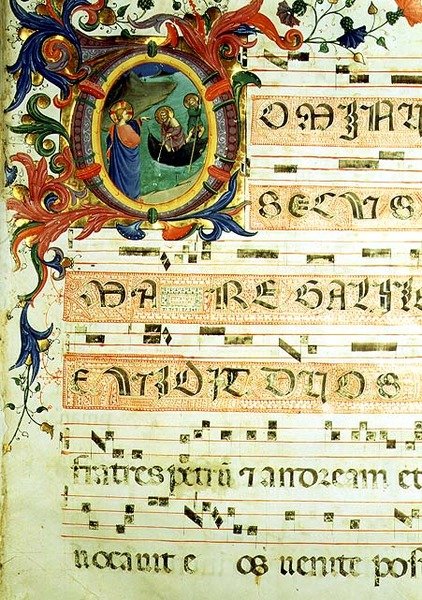Ms 558 f.9r Historikeret initial 