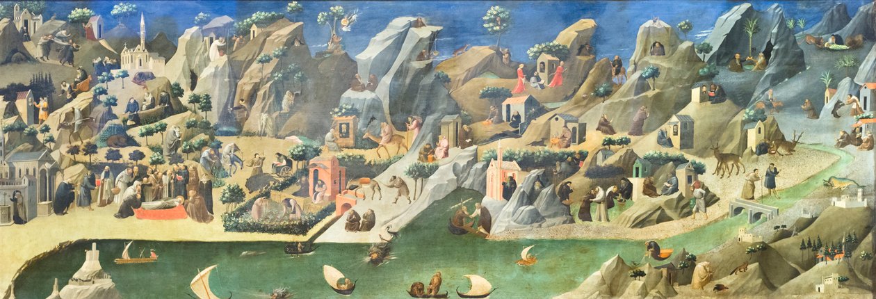 Historier fra de hellige fædres liv i ørkenen (Thebaid) af Fra (c.1387 1455) Angelico