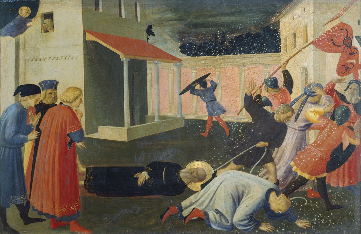 San Marcos martyrium, detalje af predellaen, linnedgardinernes tabernakel af Fra (c.1387 1455) Angelico