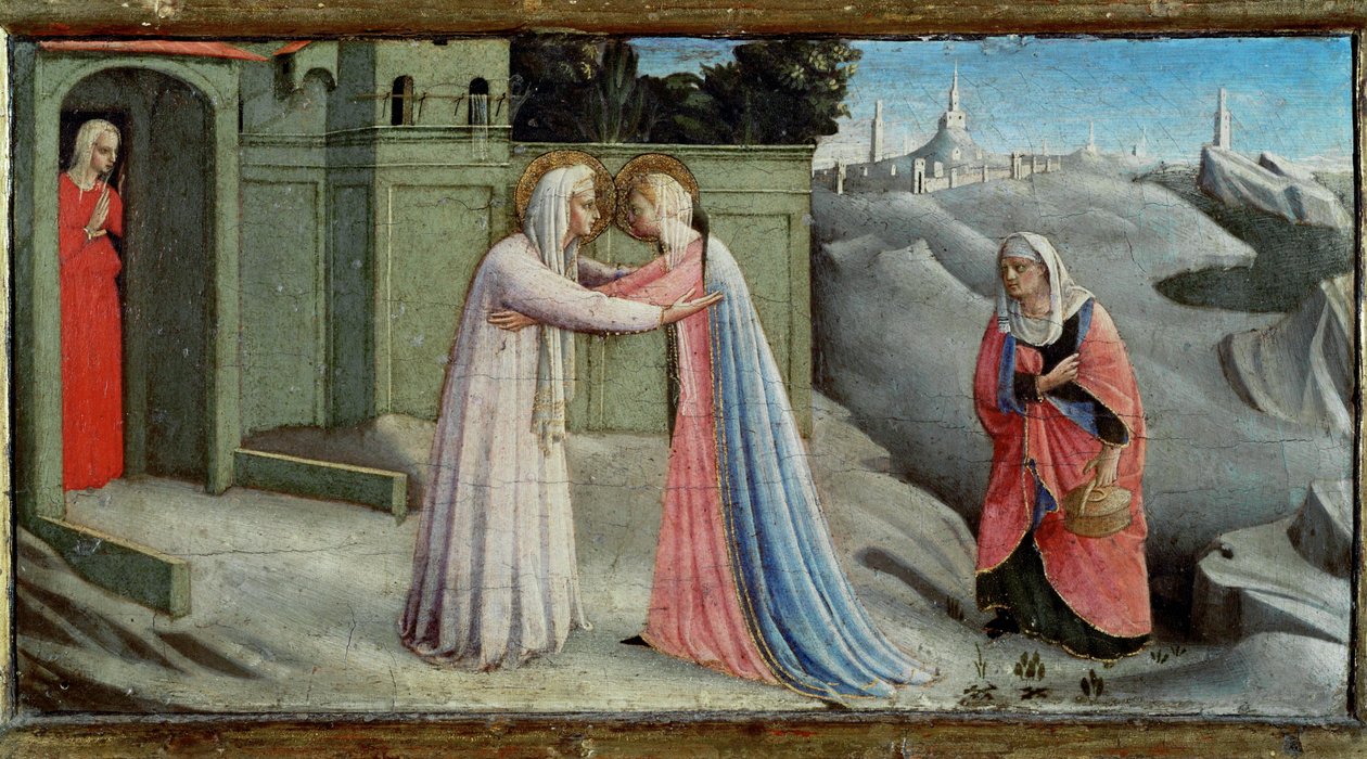 Besøgelsen, Sankt Maria besøger Sankt Elisabeth ... af Fra (c.1387-1455) Angelico