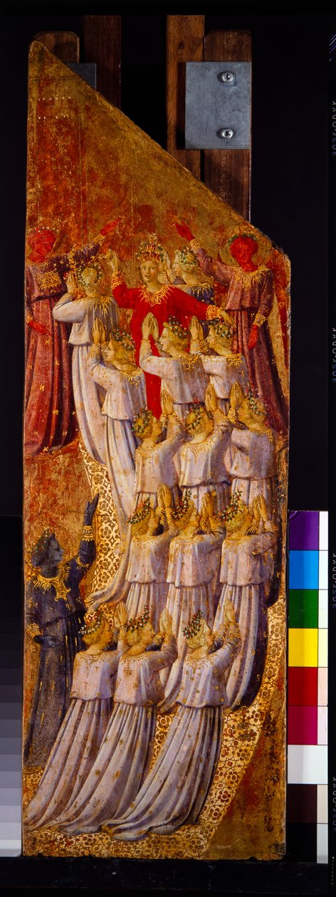 To paneler fra den sidste dom, der viser opstigningen til himlen og nedstigningen til helvede (panel) af Fra (c.1387 1455) Angelico