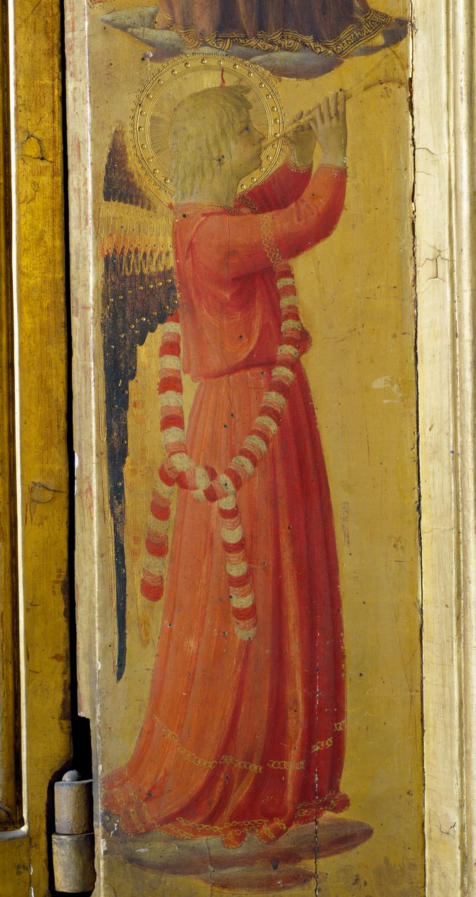 Angel Playing a Trumpet, detalje fra Linaiuoli Triptykon af Fra  Angelico