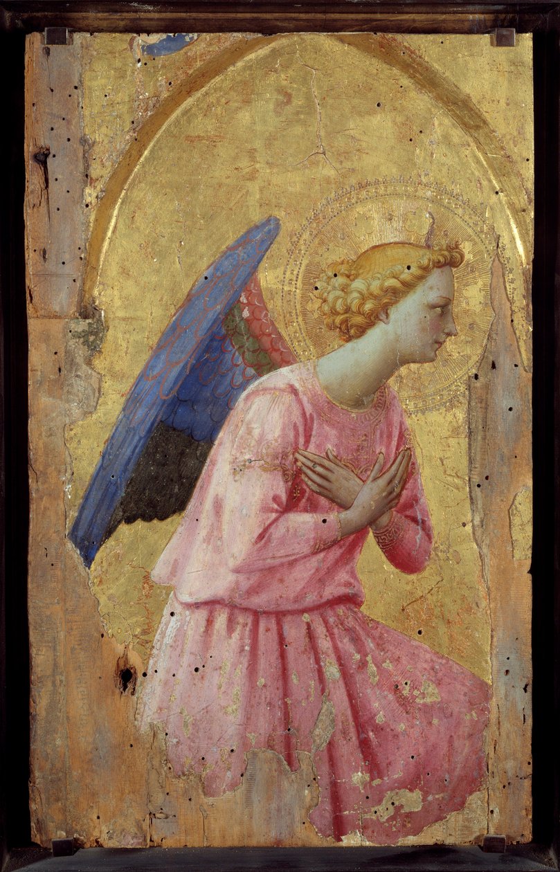 Angel in Adoration Maleri af Fra Giovanni (Guido di Pietro) dit Fra Angelico (1387-1455) af Fra  Angelico
