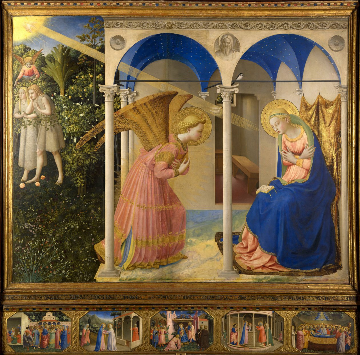 Angelico, Fra Giovanni, da Fiesole (ca. 1400-1455) Bebudelsen Tempera på panel renæssancen 1430-1432 Italien, Florentine School Museo del Prado, Madrid 154x194 Maleri af Fra  Angelico