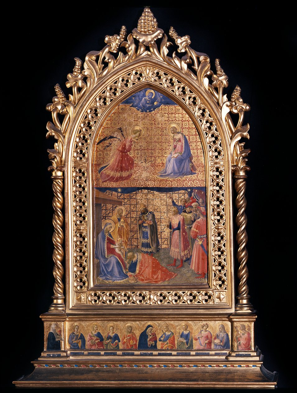 Bebudelse og tilbedelse af magi (træmaleri af Fra  Angelico