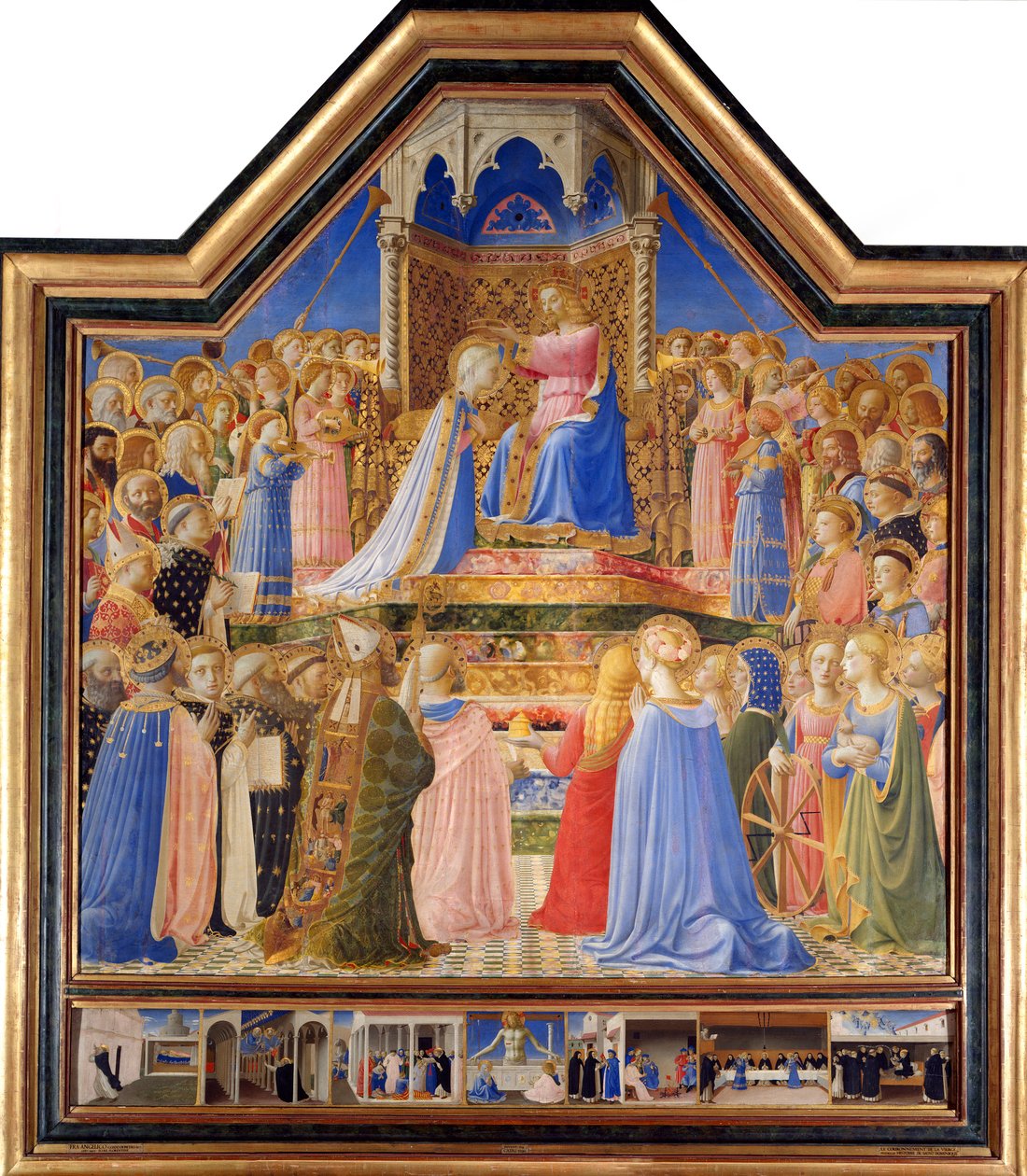 Jomfruens kroning, ca. 1430-32 (tempera på panel) - "" Jomfruens kroning"" Maleri af Guido di Pietro (eller Fra Giovanni da Fiesole) kaldet Fra Angelico ou il Blessed (1387-1455) 15. århundrede Sol. 2,09x2,06 m Paris, Louvre-museet. af Fra  Angelico