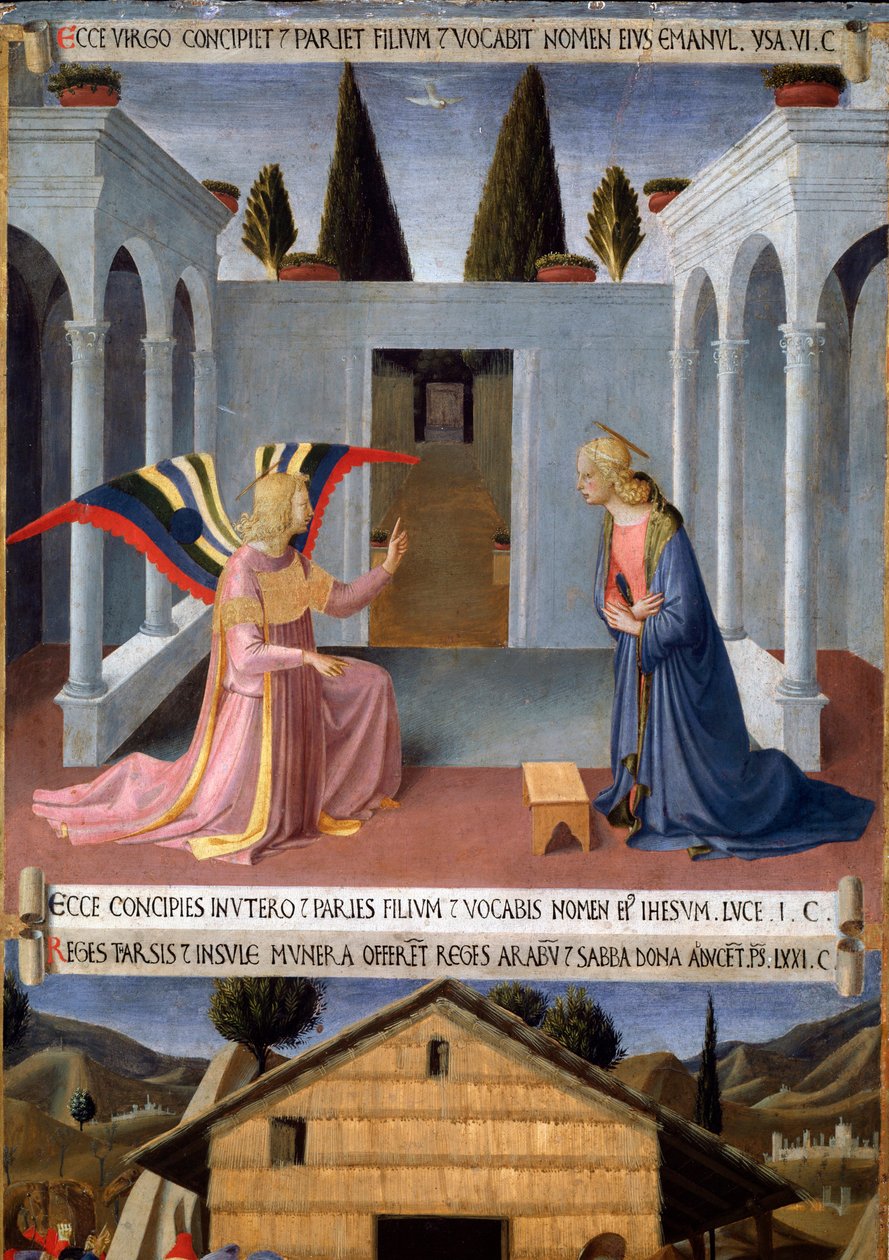 Historien om Kristi liv: Bebudelsen med Helligåndens due (Helligånden) af Fra  Angelico