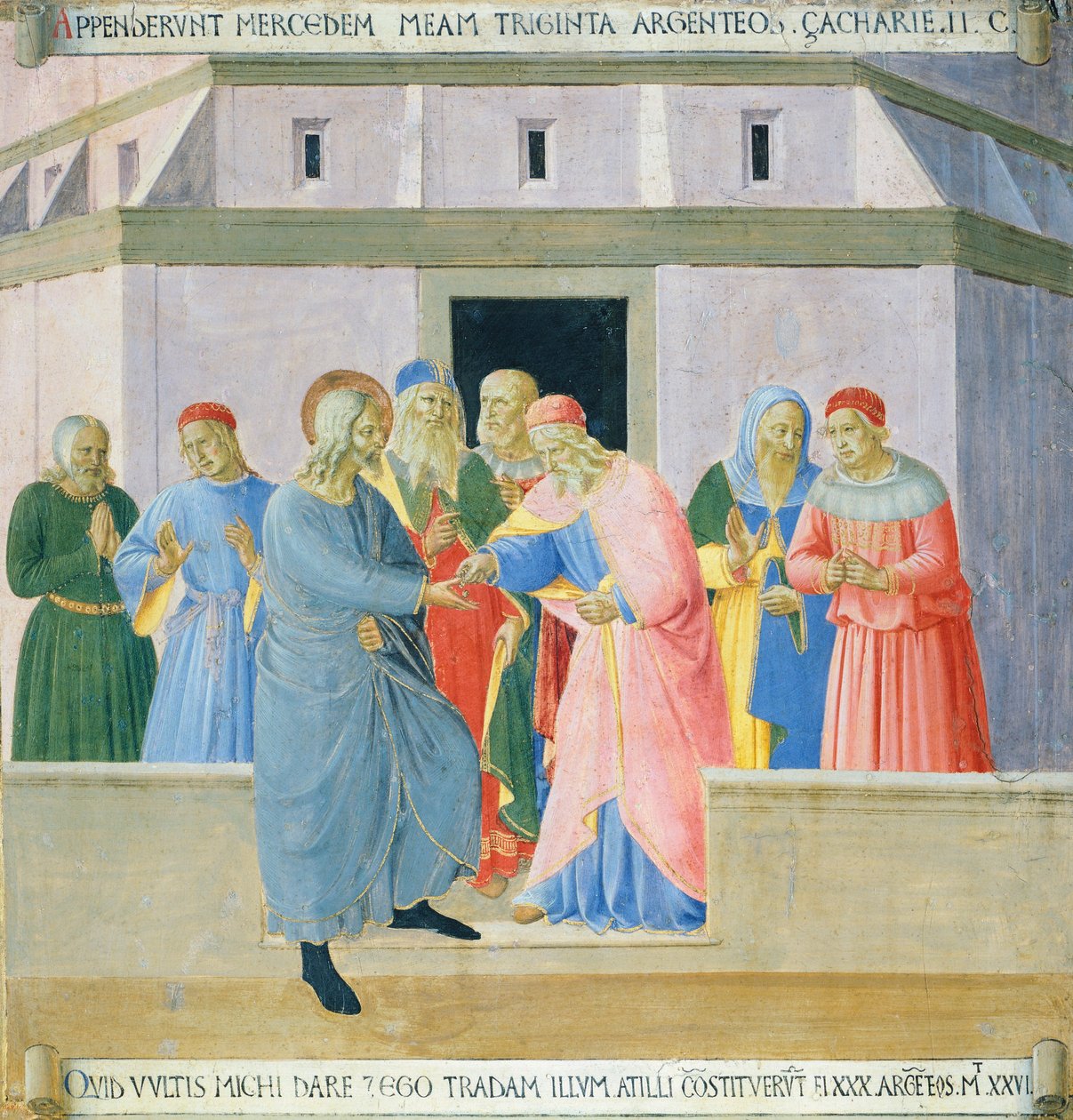 Indsæt, der forestiller Judas, der modtager belønningen, panel fra Armadio degli Argenti (sølvkiste) med Jesu liv af Fra (c.1387 1455) Angelico