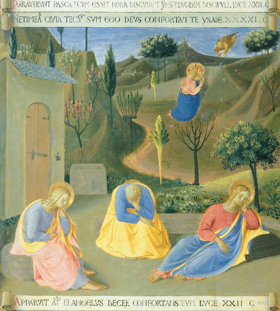 Indsats, der forestiller beder i haven, panel fra Armadio degli Argenti (sølvkiste) med Jesu liv af Fra (c.1387 1455) Angelico
