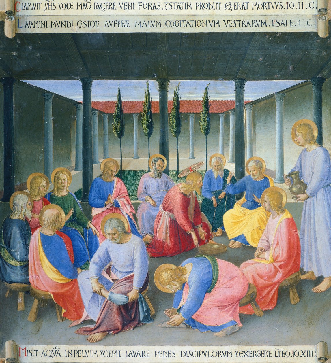Indsats, der viser vask af fødder, panel fra Armadio degli Argenti (sølvkiste) med Jesu liv af Fra (c.1387 1455) Angelico