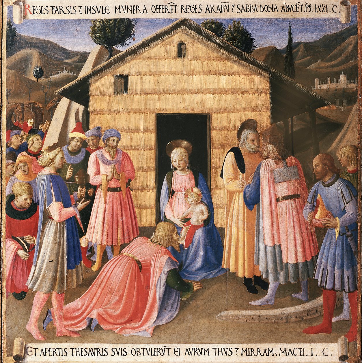 Kristi liv: tilbedelsen af magi, Armadio degli Argenti. (Tempera på træ af Fra  Angelico