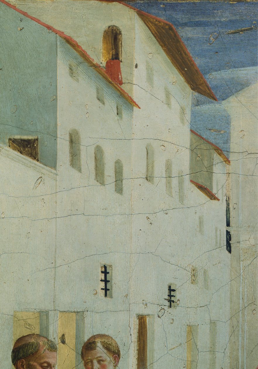 Begravelsen af de hellige Cosmas og Damian, predella-billeder, der skildrer historien om Saint Cosmas og Saint Damian af San Marco Altertavle, omkring 1443, af Giovanni da Fiesole kendt som Fra Angelico (1400-ca 1455), tempera på træ, 37x45 cm af Fra (c.1387 1455) Angelico