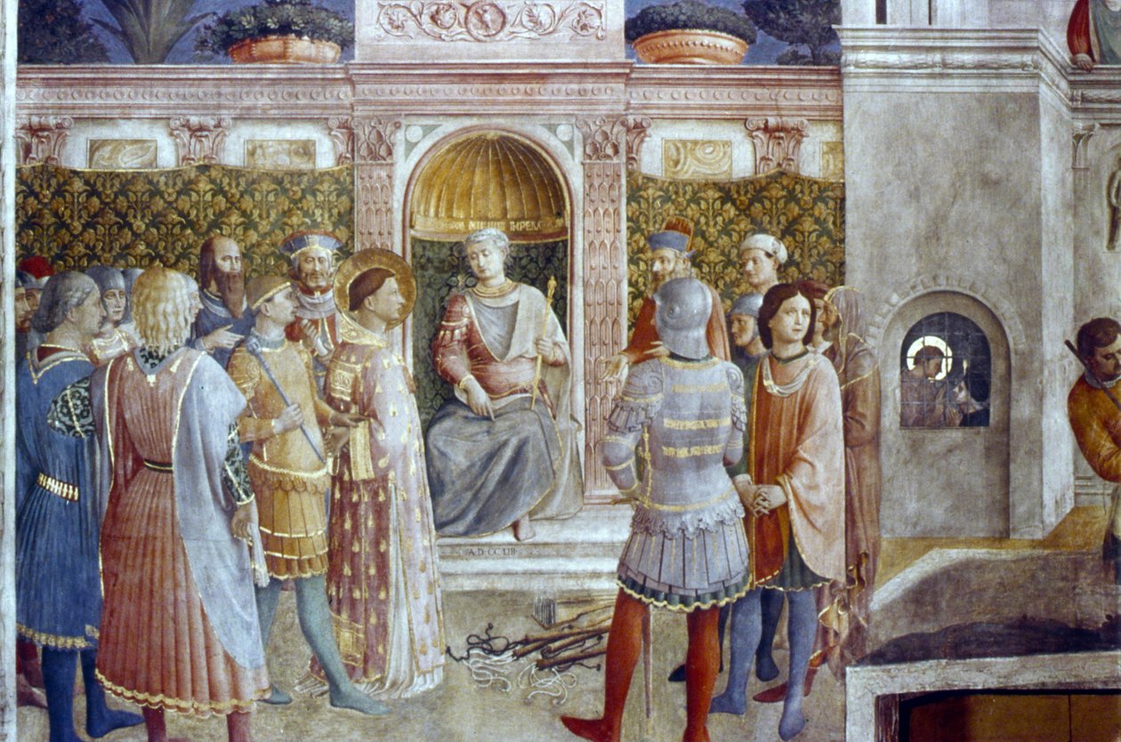 Fordømmelsen af St. Lawrence af kejser Baldrian af Fra  Angelico