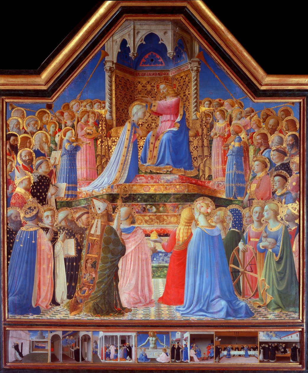 Jomfruens kroning (predella af scener fra Saint Dominic