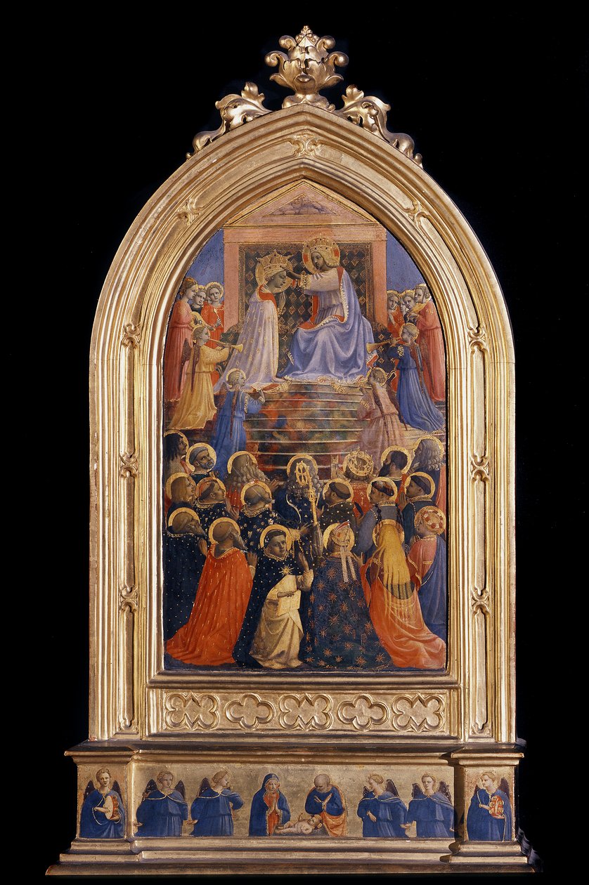 Jomfruens kroning. Relikvieskrin til Santa Maria Novella (maleri på træ af Fra  Angelico