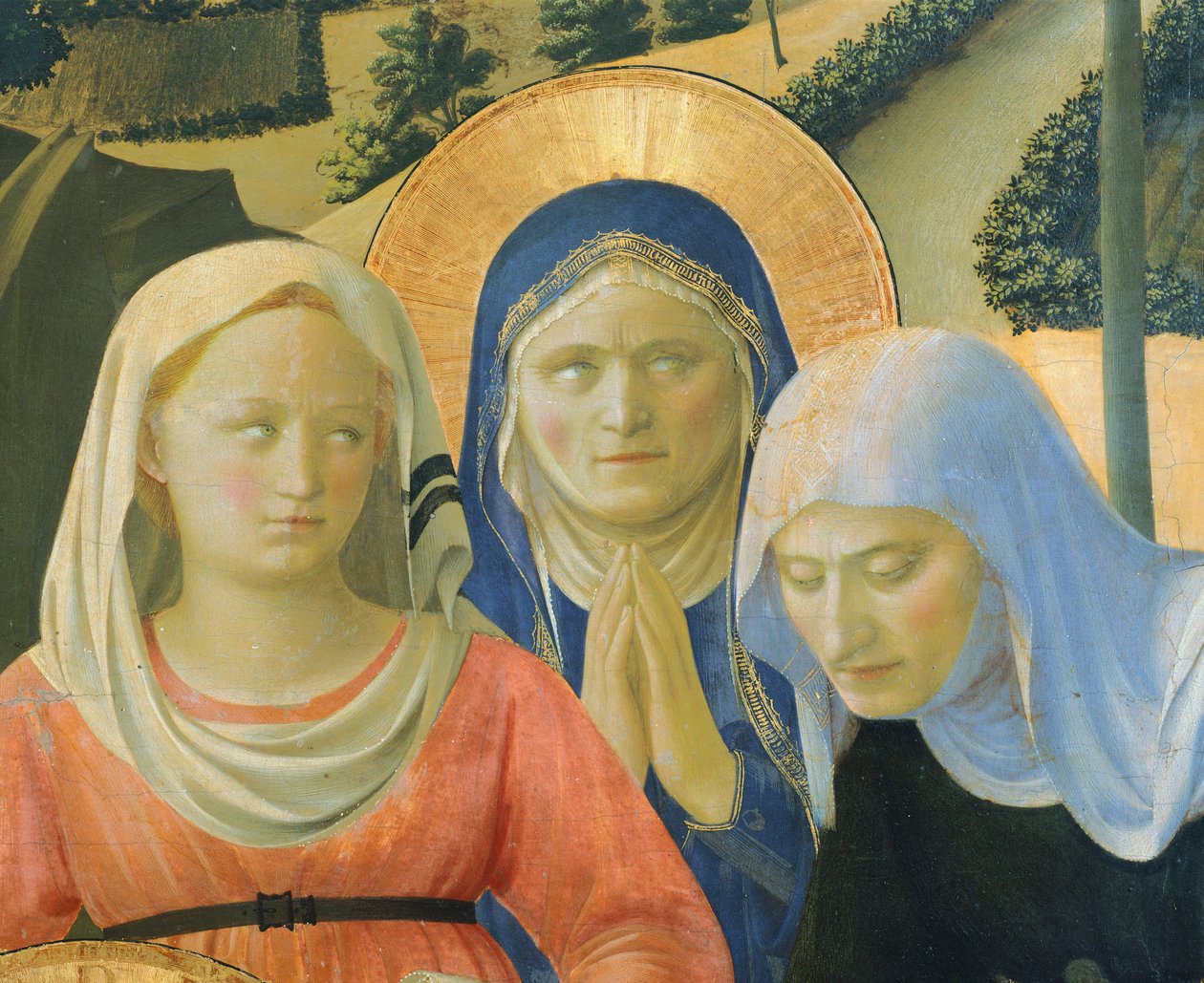 Afsætningen fra korset eller den hellige treenigheds altertavle, omkring 1432, af Giovanni da Fiesole kendt som Fra Angelico (1400-ca 1455), tempera på træ af Fra (c.1387 1455) Angelico