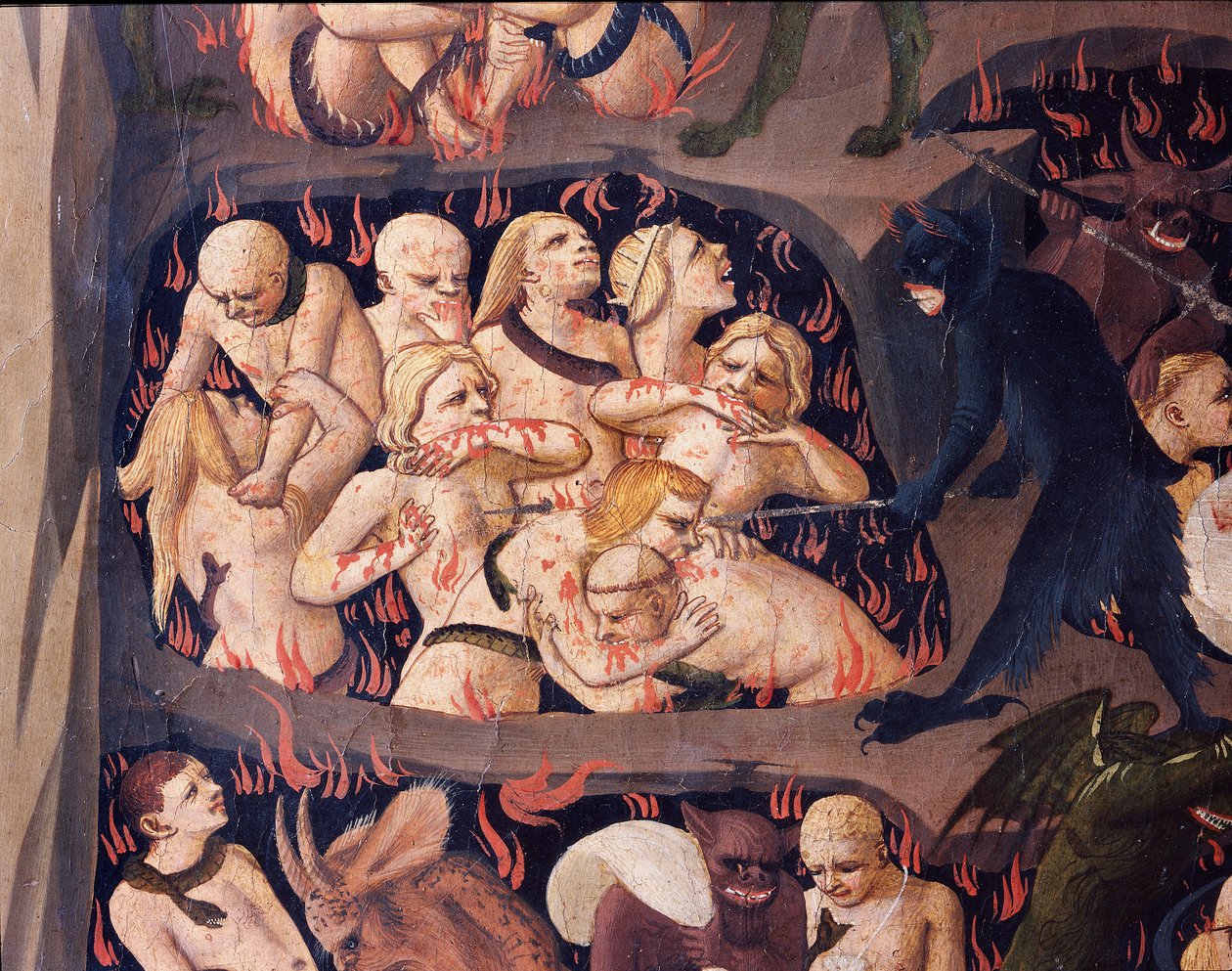 Den sidste dom: Helvede (tempera på træ af Fra  Angelico