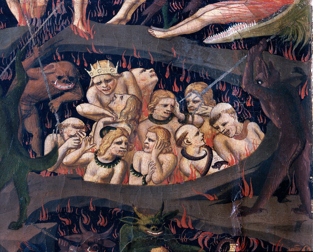 Den sidste dom: Helvede (tempera på træ af Fra  Angelico