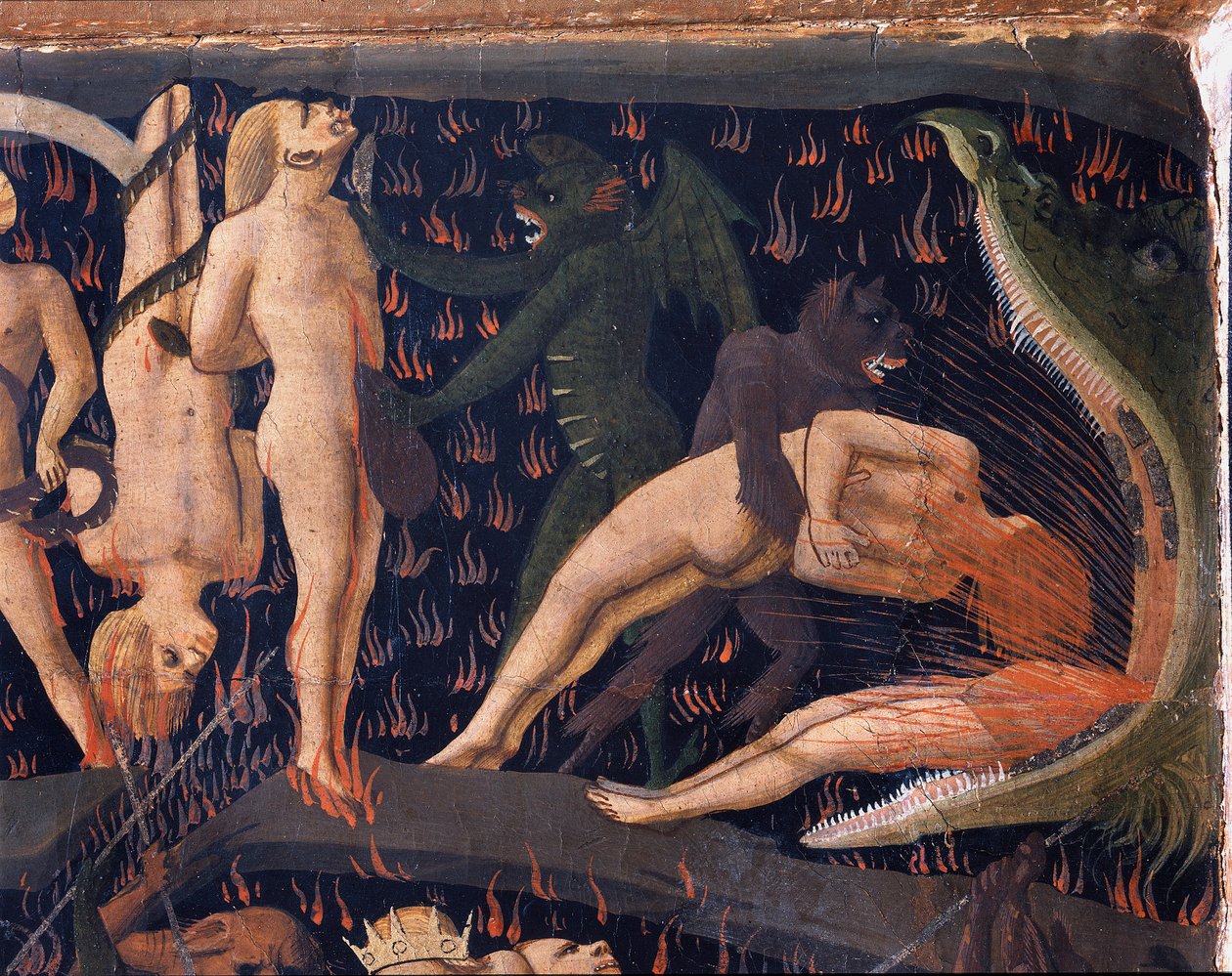Den sidste dom: Helvede (tempera på træ af Fra  Angelico