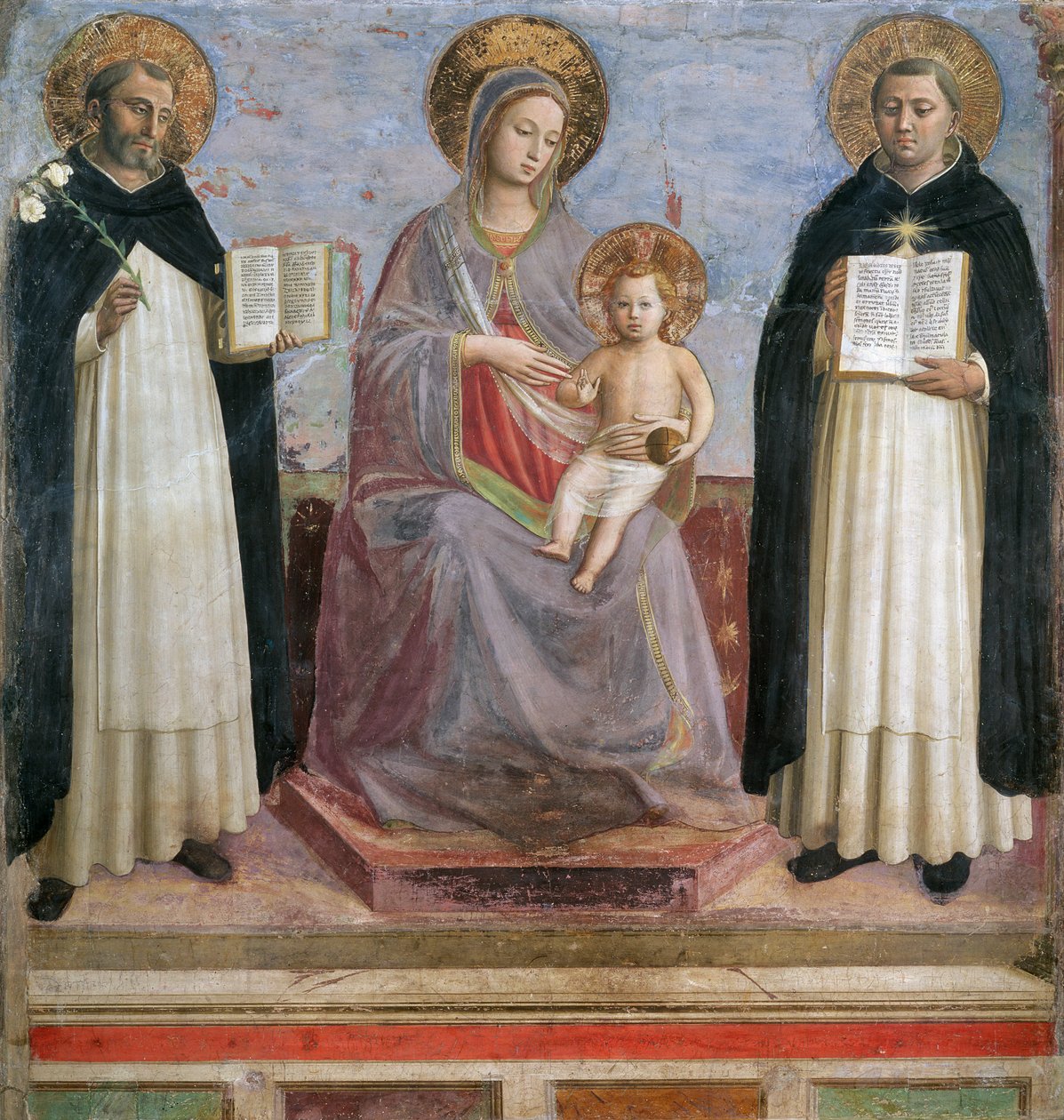 Jomfruen og barnet med SS Dominic og Thomas Aquinas af Fra  Angelico