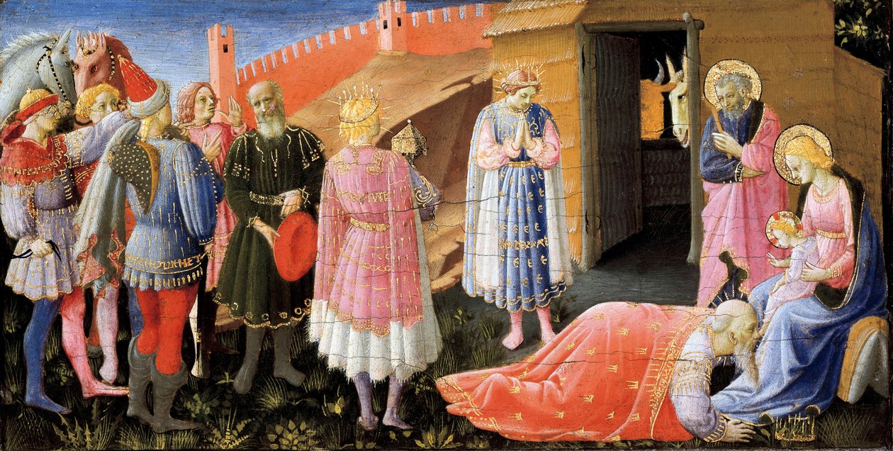 Magiernes tilbedelse (altertavle), maleri af Fra Angelico, c.1440 af Fra  Angelico