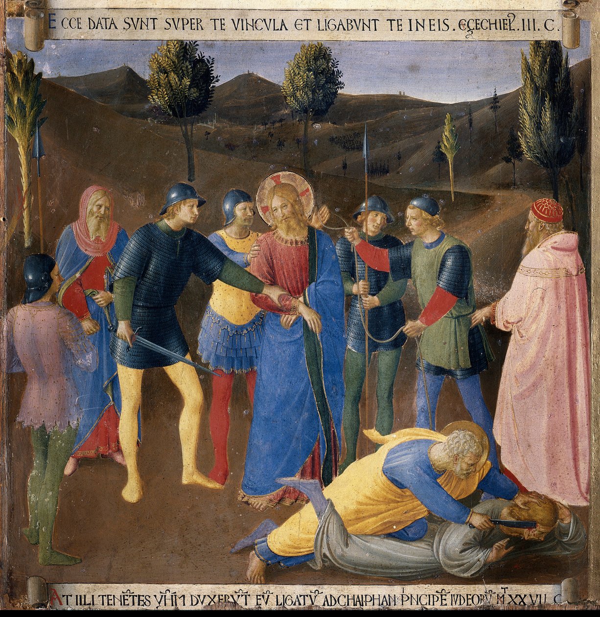 arrestationen af ​​Jesus. Life of Christ, Garderobe af sølv. (Tempera på træ af Fra  Angelico