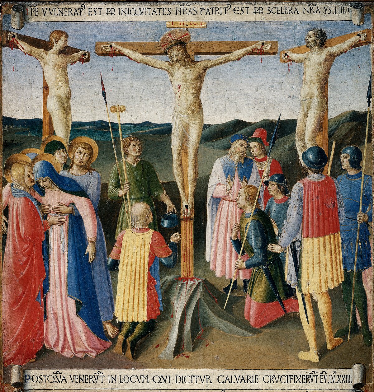 Korsfæstelsen. Life of Christ, Garderobe af sølv. (Tempera på træ af Fra  Angelico