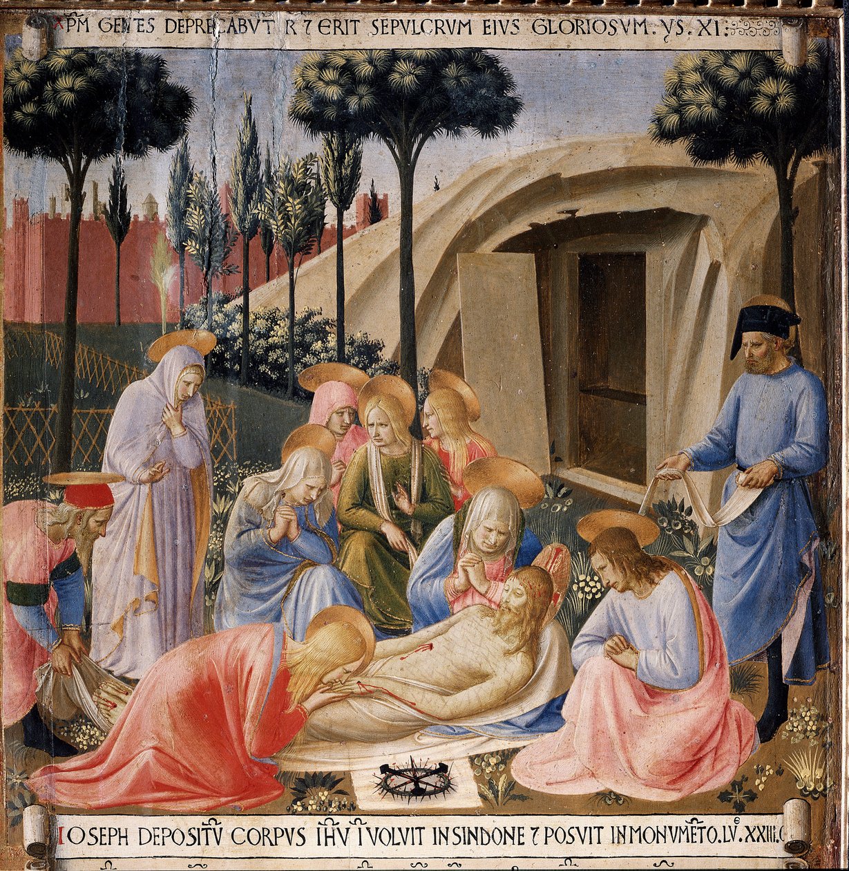 Aflejringen. Life of Christ, Garderobe af sølv. (Tempera på træ af Fra  Angelico