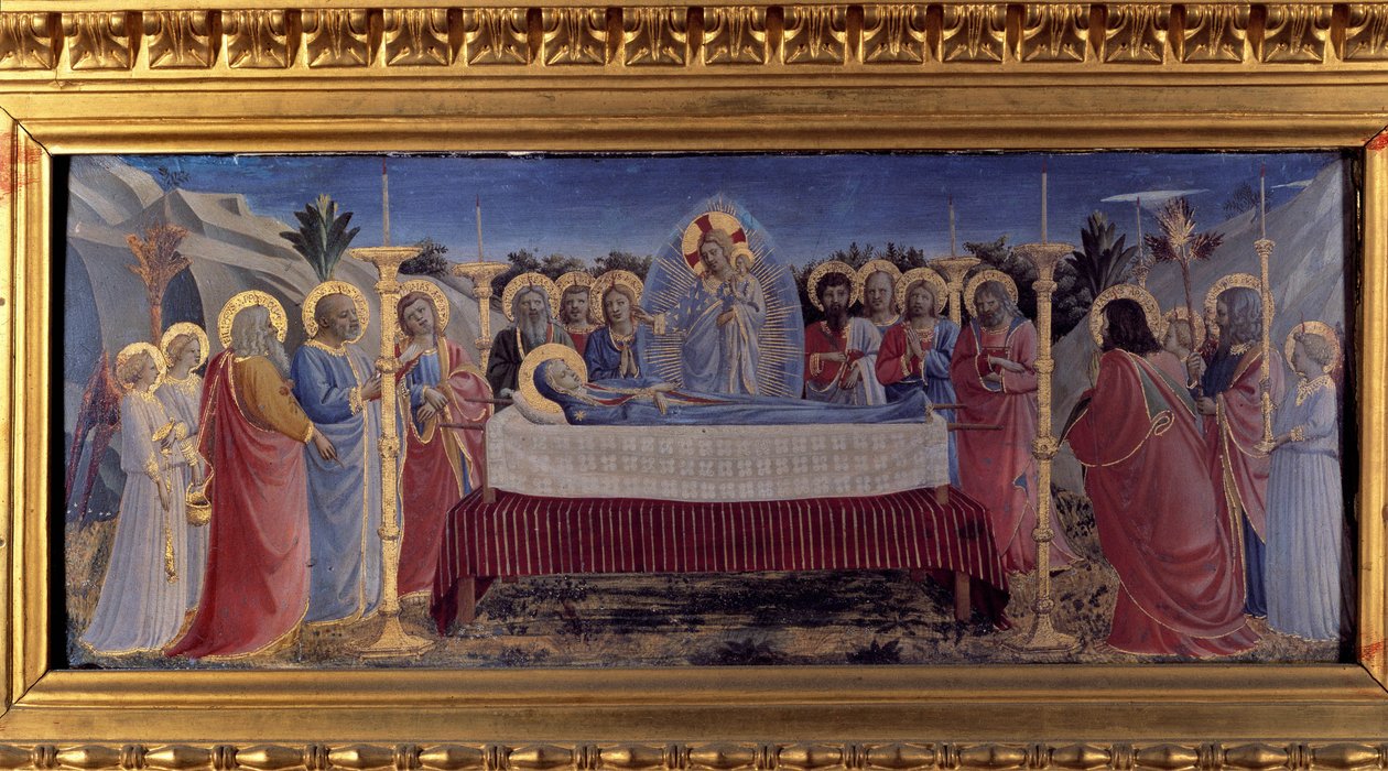 Jomfruens begravelse. Predelle (maleri på træ) 1435 af Fra  Angelico