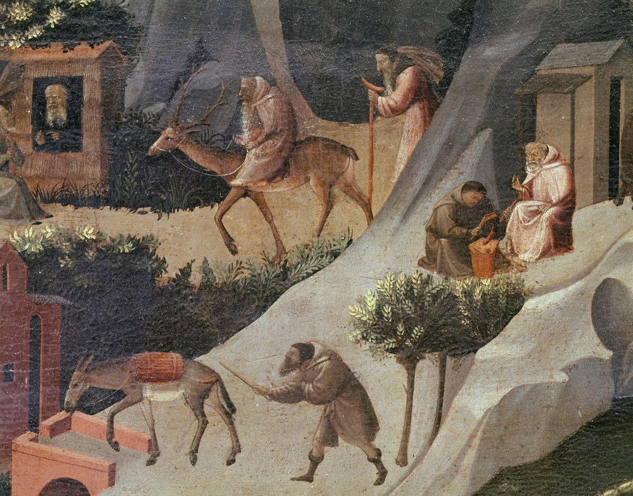 Munkenes arbejde, detalje af La tebaide af Fra (c.1387 1455) Angelico