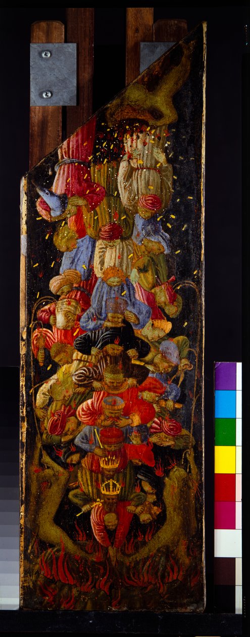 To paneler fra den sidste dom, der viser opstigningen til himlen og nedstigningen til helvede (panel) af Fra (c.1387 1455) Angelico