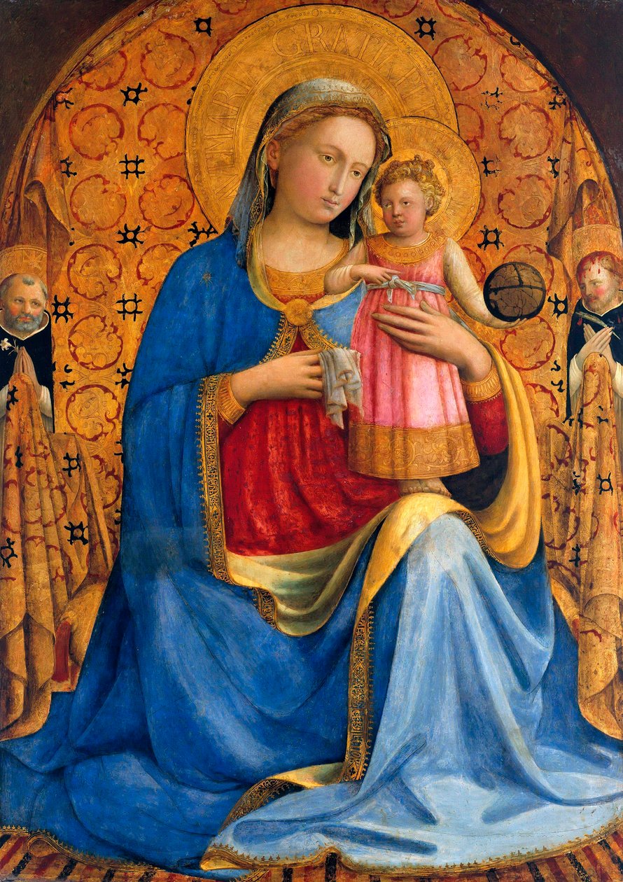 ""Jomfru og barn med Saint Dominic og Saint of Verona"" (Madonna og barn med Saints Dominic og Peter Martyr (Madonna dell